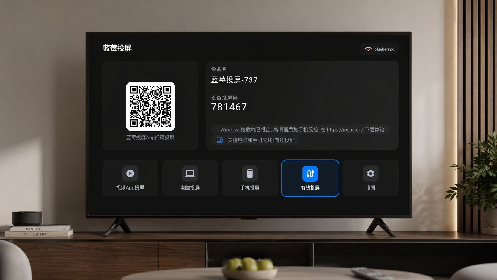 蓝莓投屏截图
